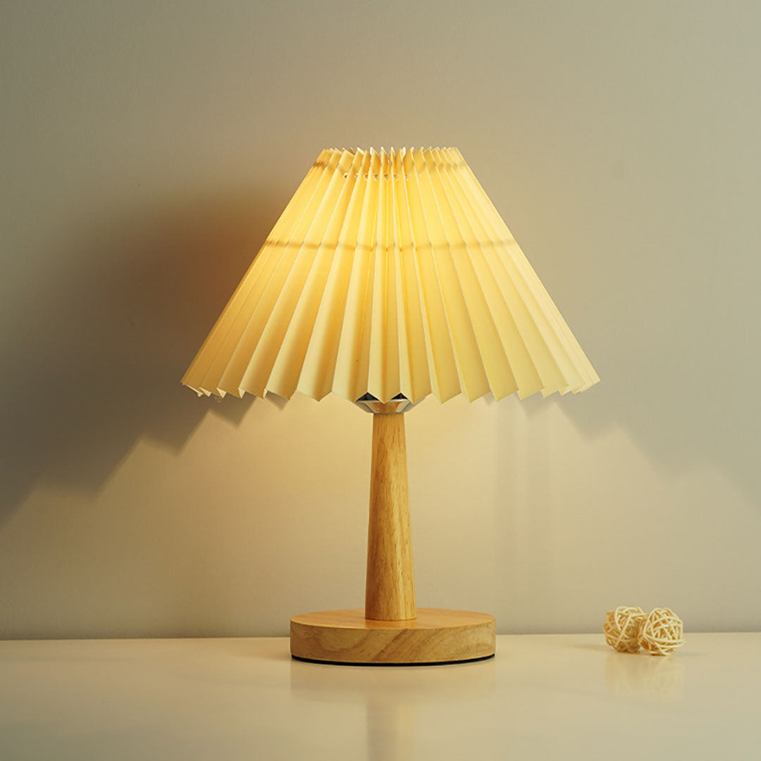 Luz de noche de pantalla plisada retro