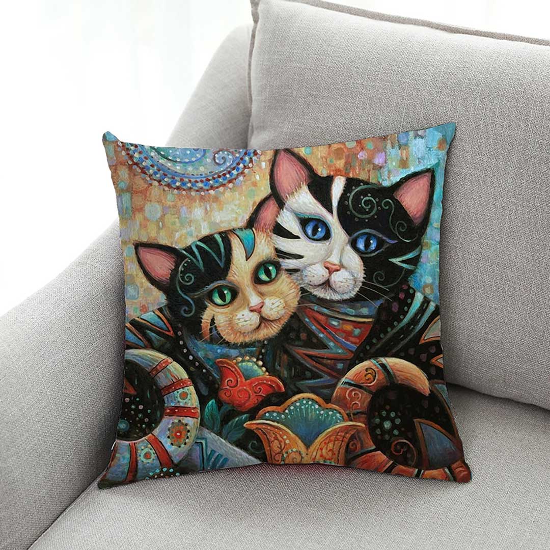 Gustav Klimt Cats Art Kissenbezüge