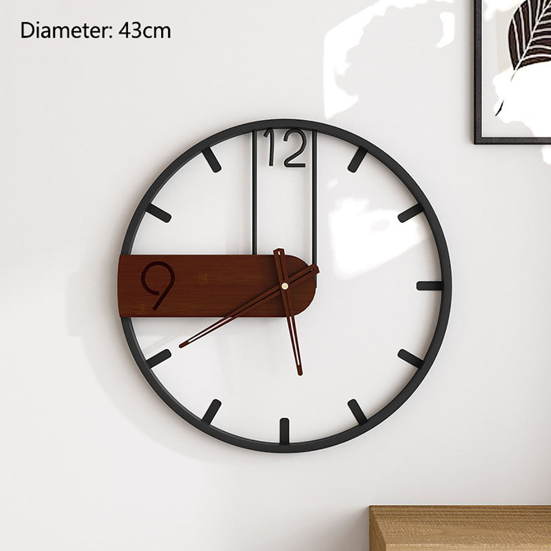 Reloj de pared de arte de hierro retro simple