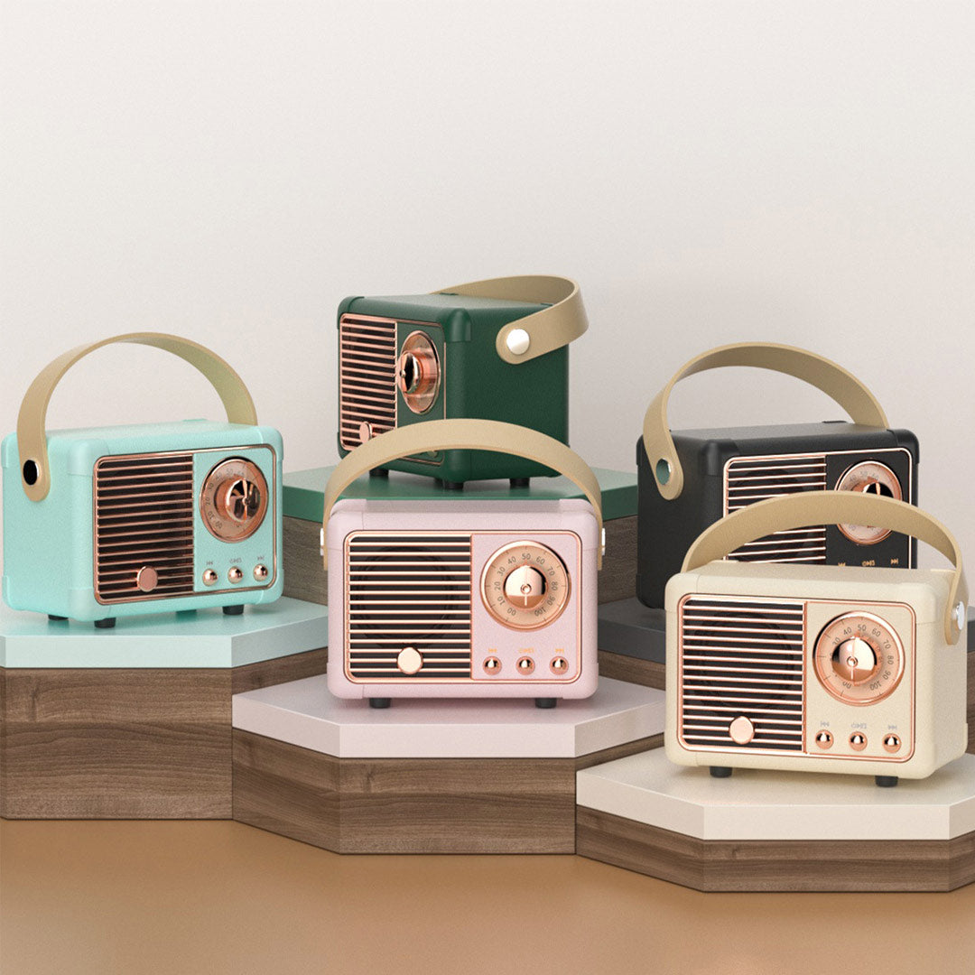 Altavoz Bluetooth inalámbrico portátil retro