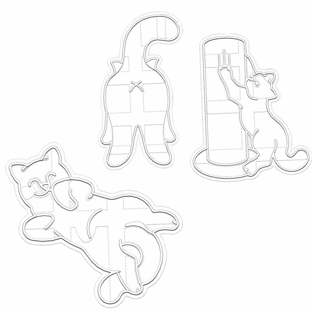 Cat Cute Poses Cookie Cutters