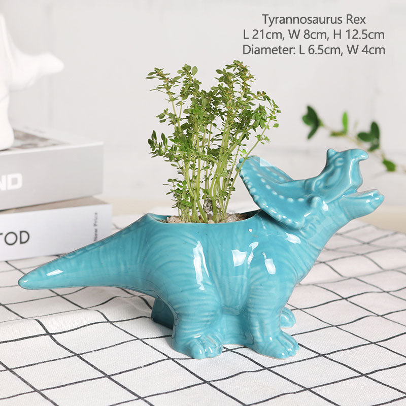 Maceta de dinosaurio para plantas suculentas