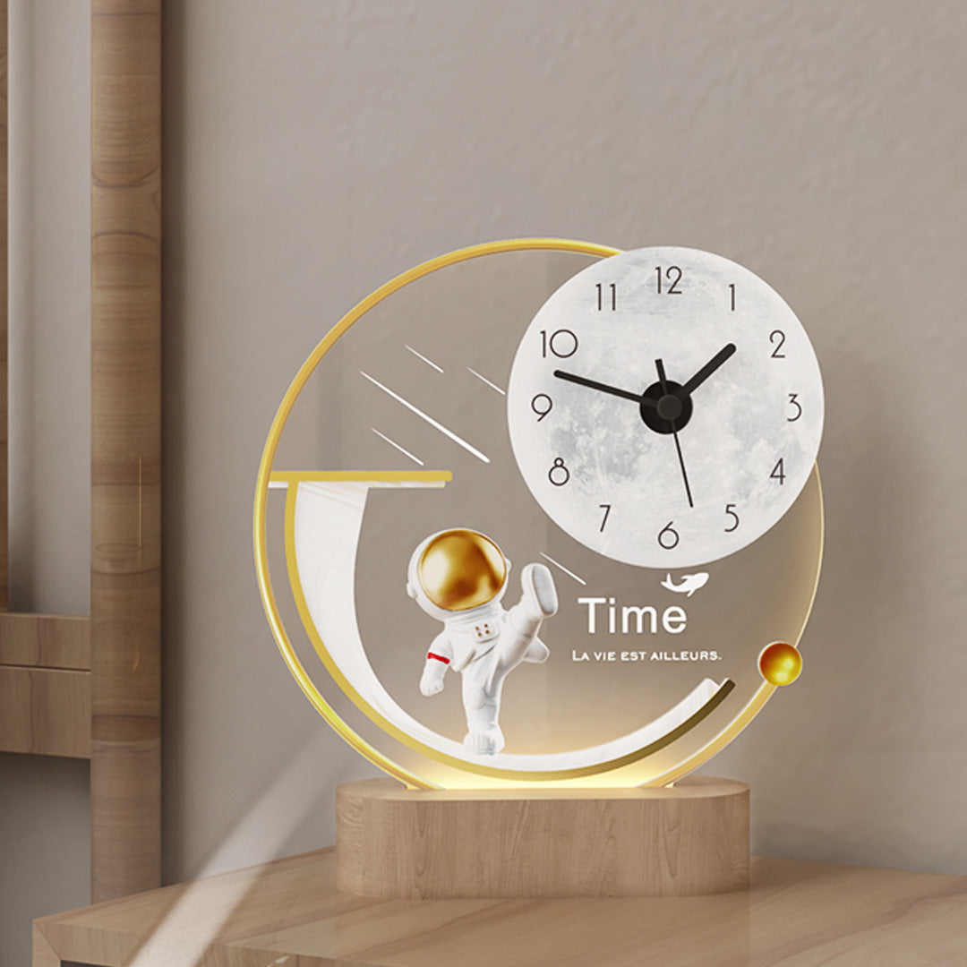 Lampada da scrivania creativa con orologio