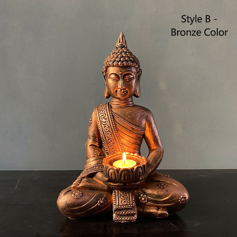 Handmade Buddha Statue with Candle Holder