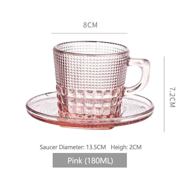 Juego de taza y platillo vintage de vidrio
