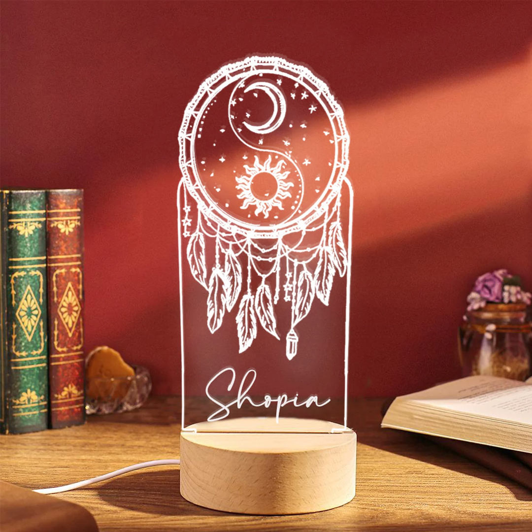 Luz de noche atrapasueños personalizada
