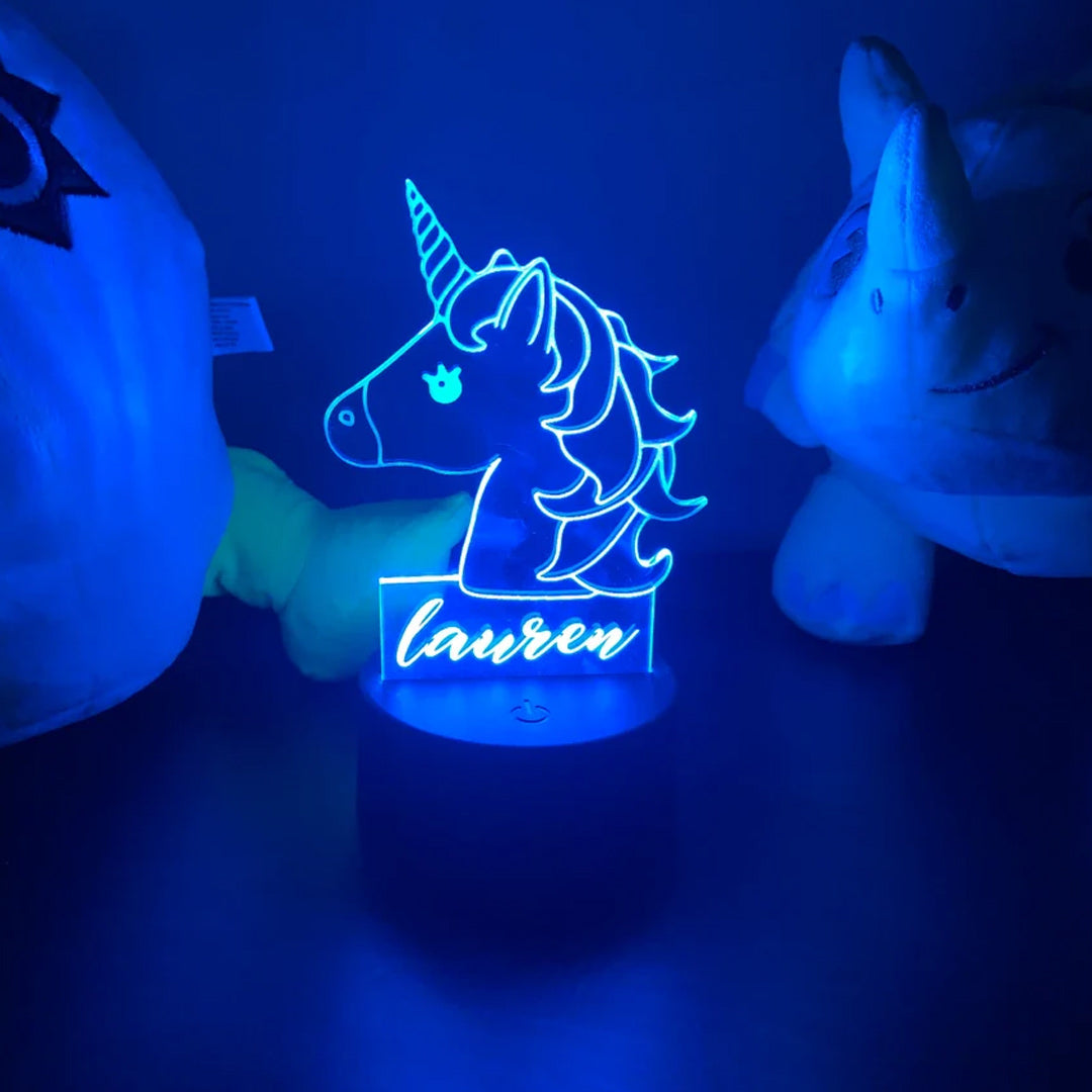 Luce notturna personalizzata con unicorno