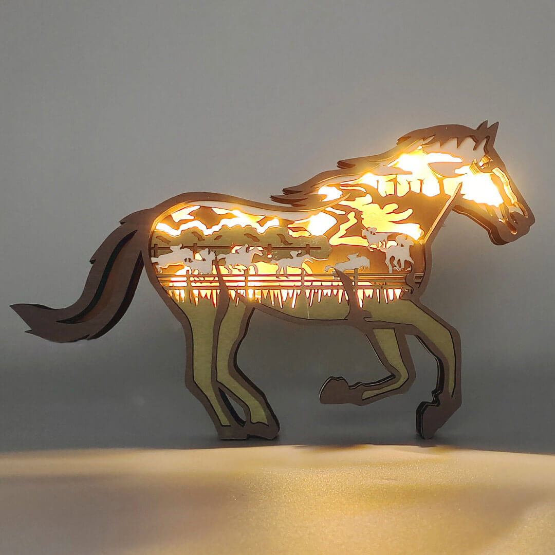 3D Wooden Running Fox Carving Handcraft