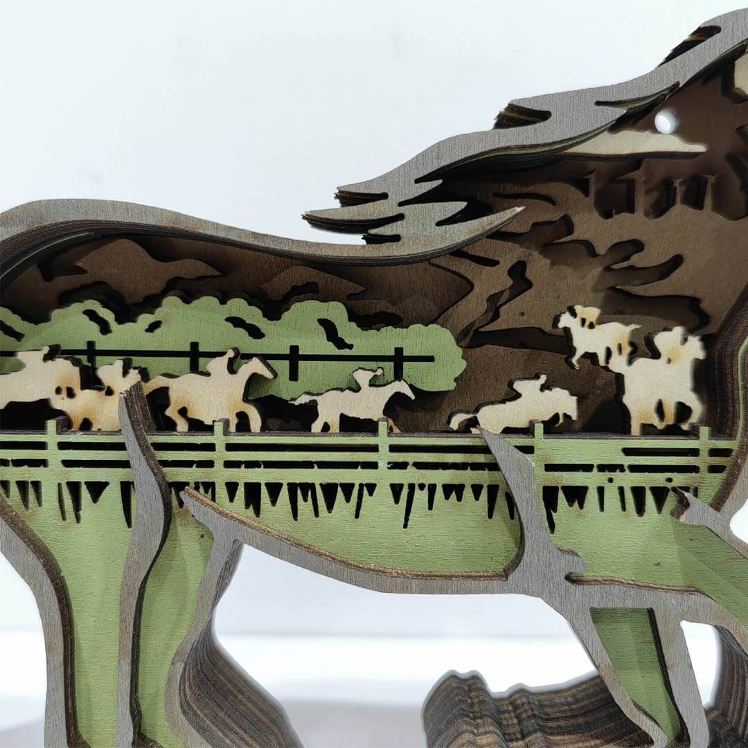 3D Wooden Pommel horse Carving Handcraft