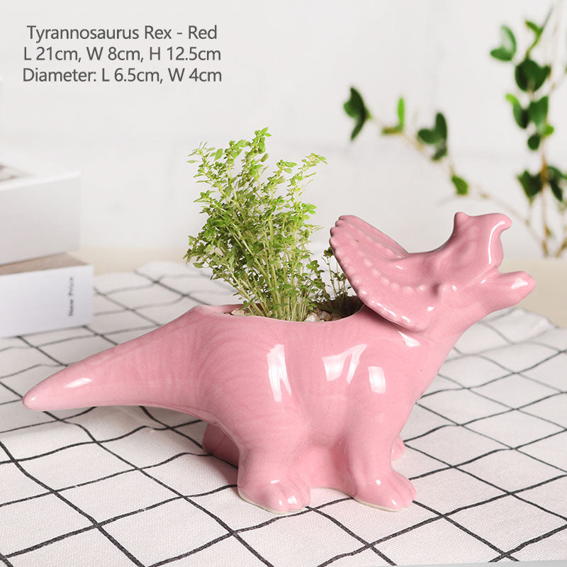 Maceta de dinosaurio para plantas suculentas