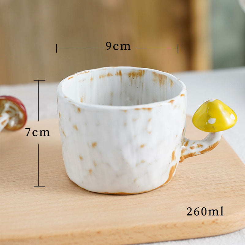 Creative Hand Pinch Mushroom Cup & Plate