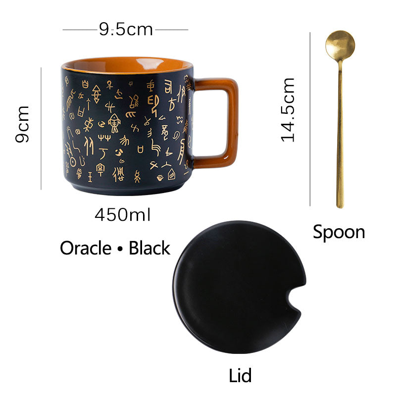 Taza de café de fórmula matemática con tapa y cuchara