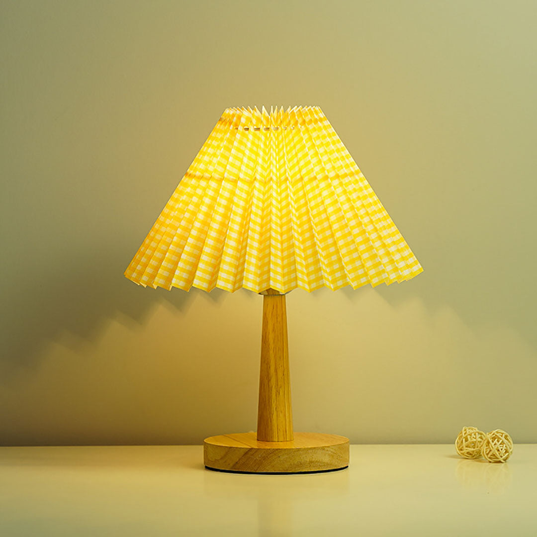 Luz de noche de pantalla plisada retro
