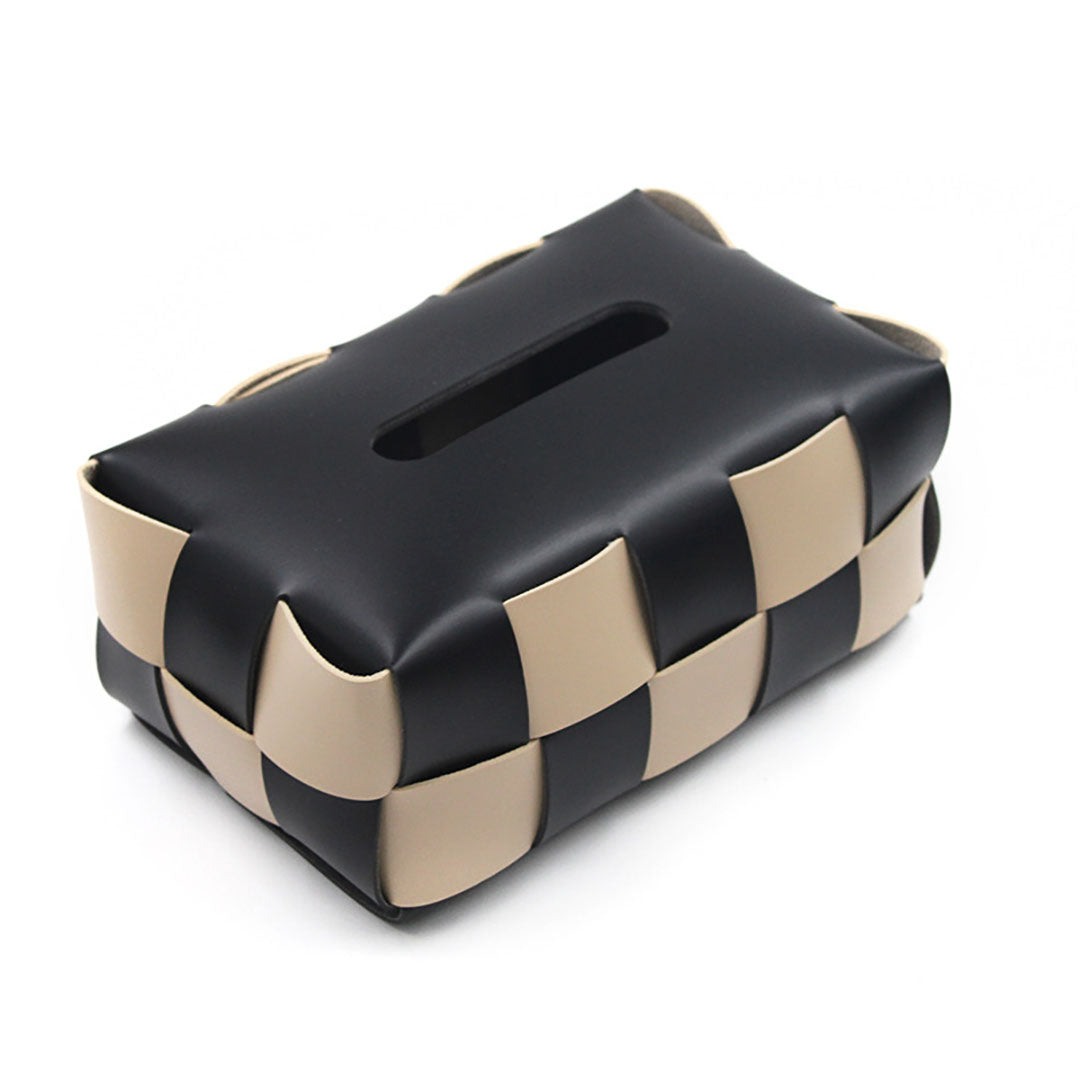 Taschentuchbox aus gewebtem Leder