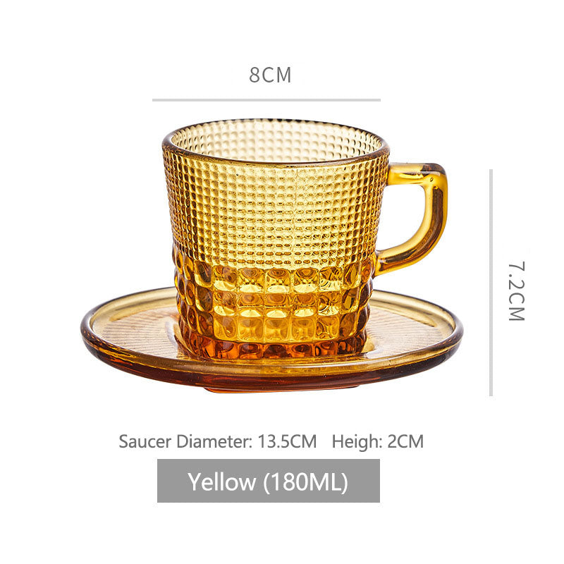 Juego de taza y platillo vintage de vidrio