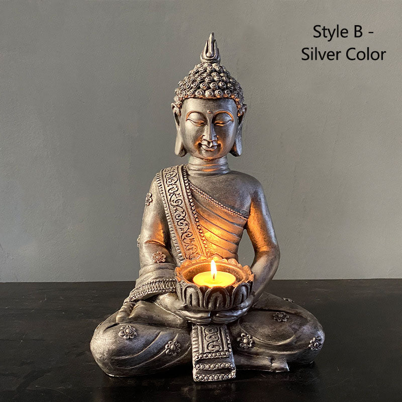 Handmade Buddha Statue with Candle Holder