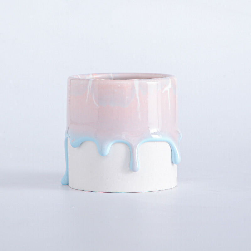 Sweet Dream Hand-made Desktop Drip Glaze Planters
