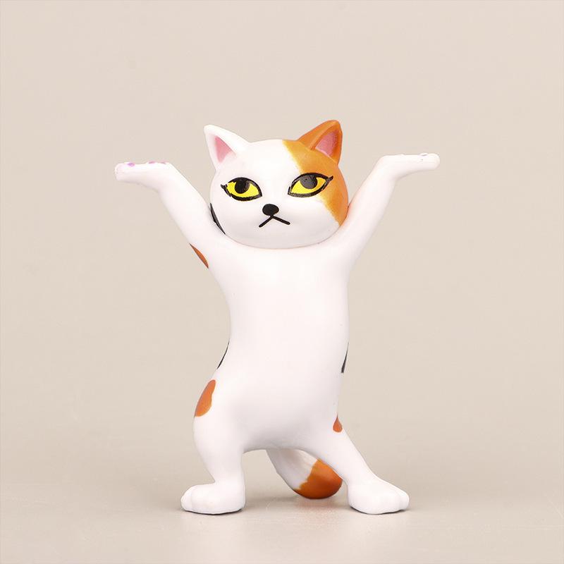 Adorno de escritorio con soporte para gato divertido