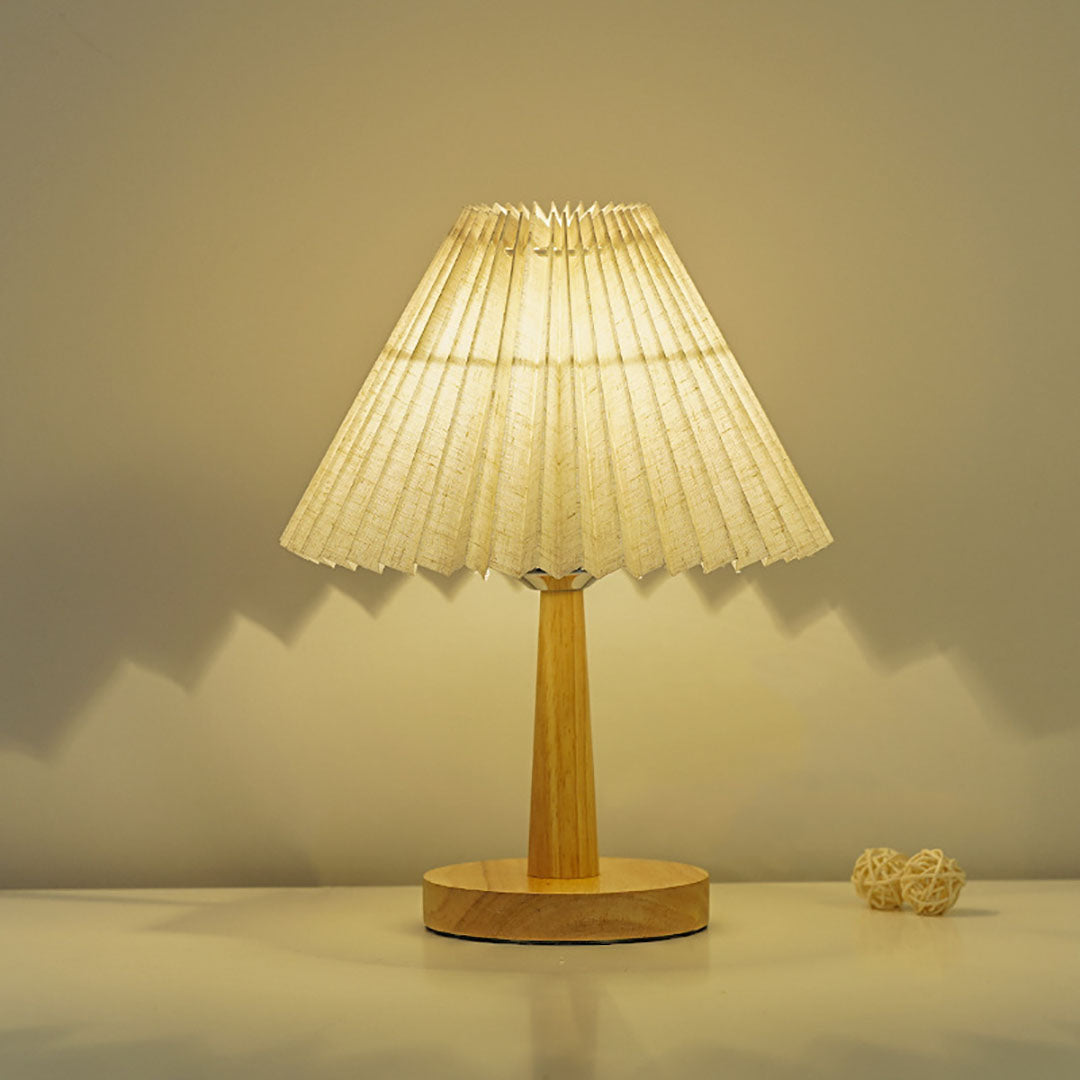 Luz de noche de pantalla plisada retro
