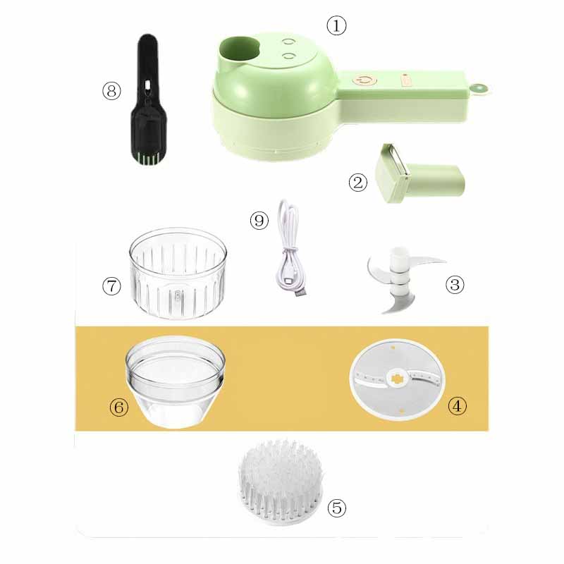 4 In 1 Handheld Electric Vegetable Cutter Set