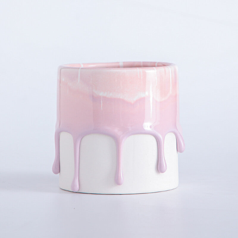 Sweet Dream Hand-made Desktop Drip Glaze Planters