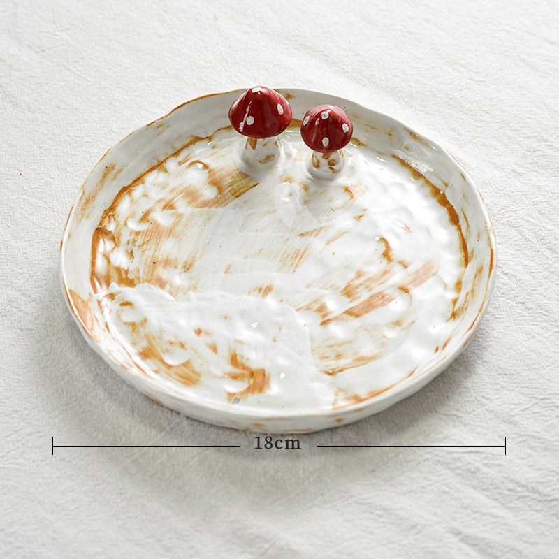 Creative Hand Pinch Mushroom Cup & Plate
