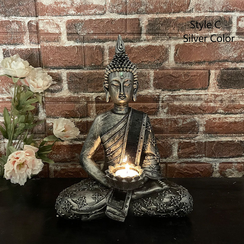 Handmade Buddha Statue with Candle Holder