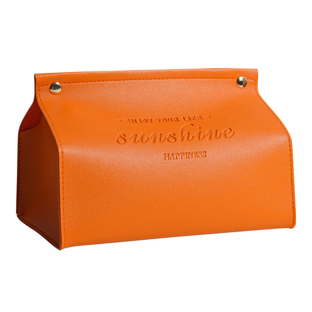 Caja de pañuelos de cuero