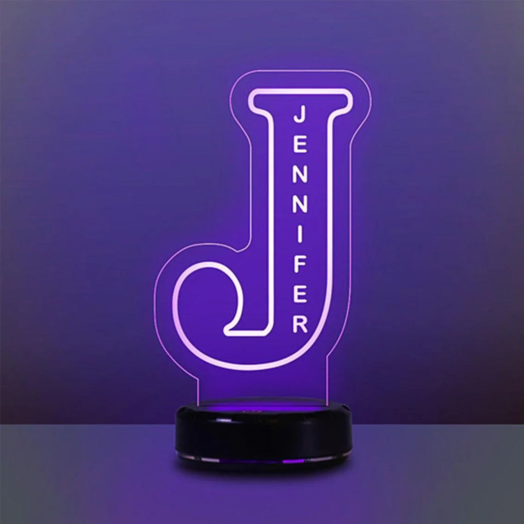 Luz de noche con letra de nombre personalizada