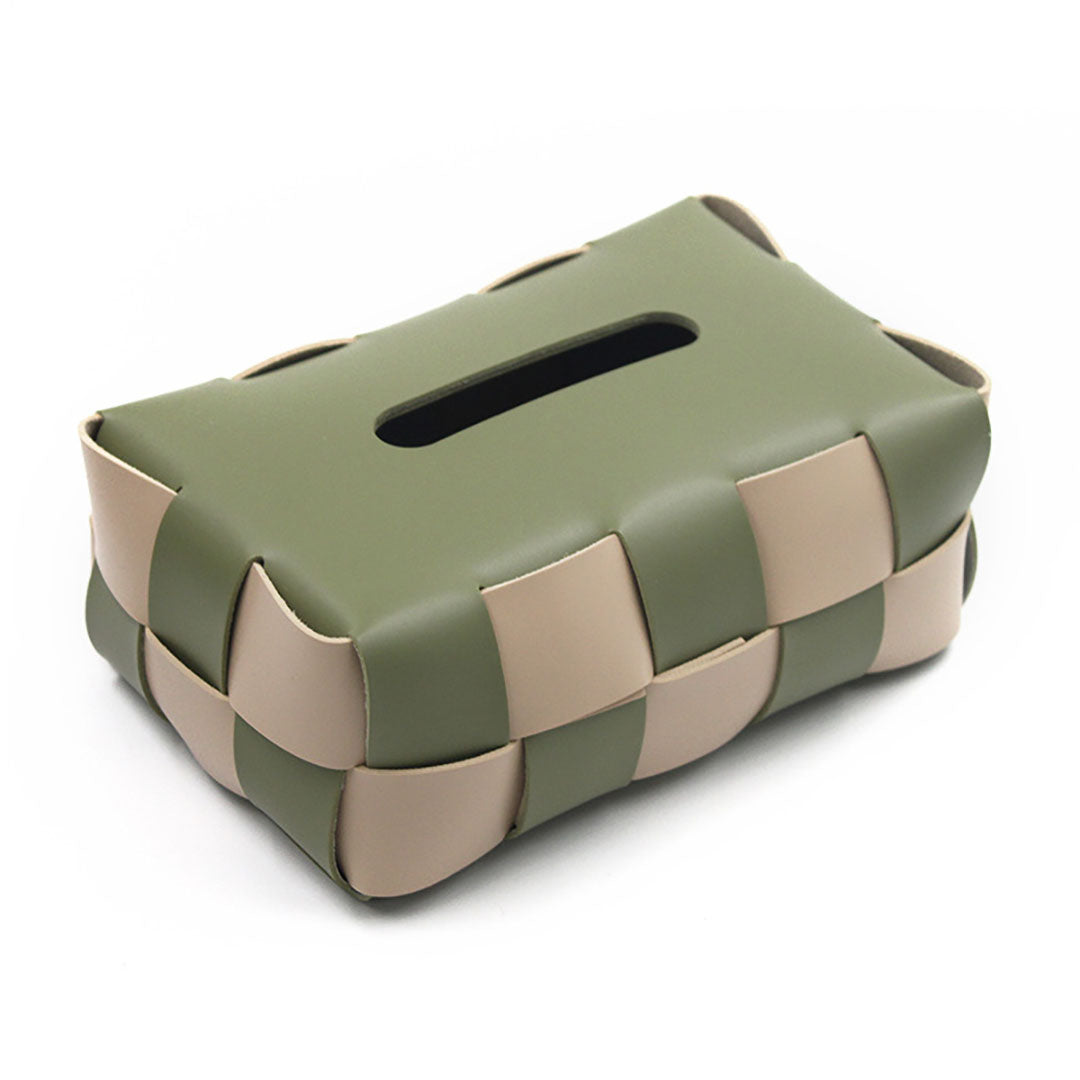 Taschentuchbox aus gewebtem Leder