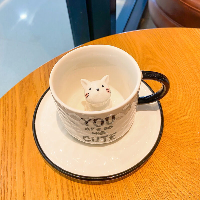 Hand-Made Cute Cat Ceramic Cup