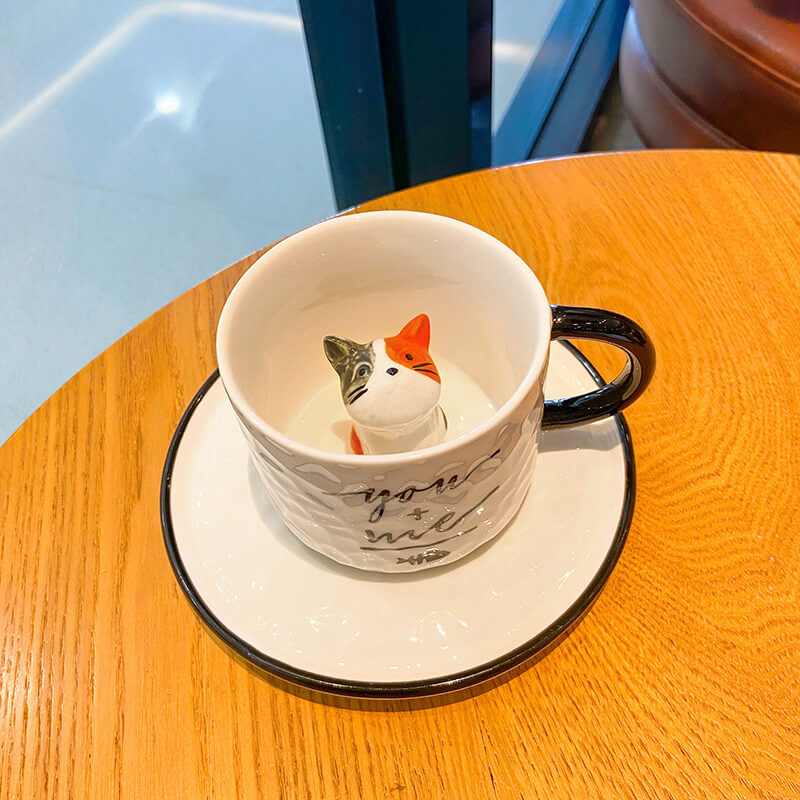 Hand-Made Cute Cat Ceramic Cup