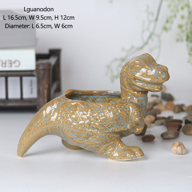 Maceta de dinosaurio para plantas suculentas