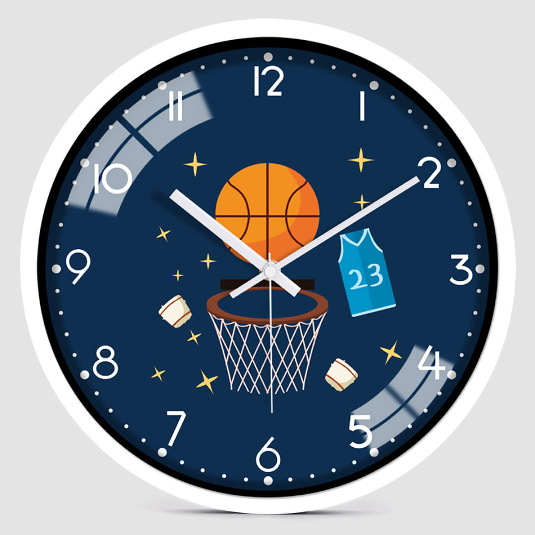 reloj de pared de baloncesto creativo