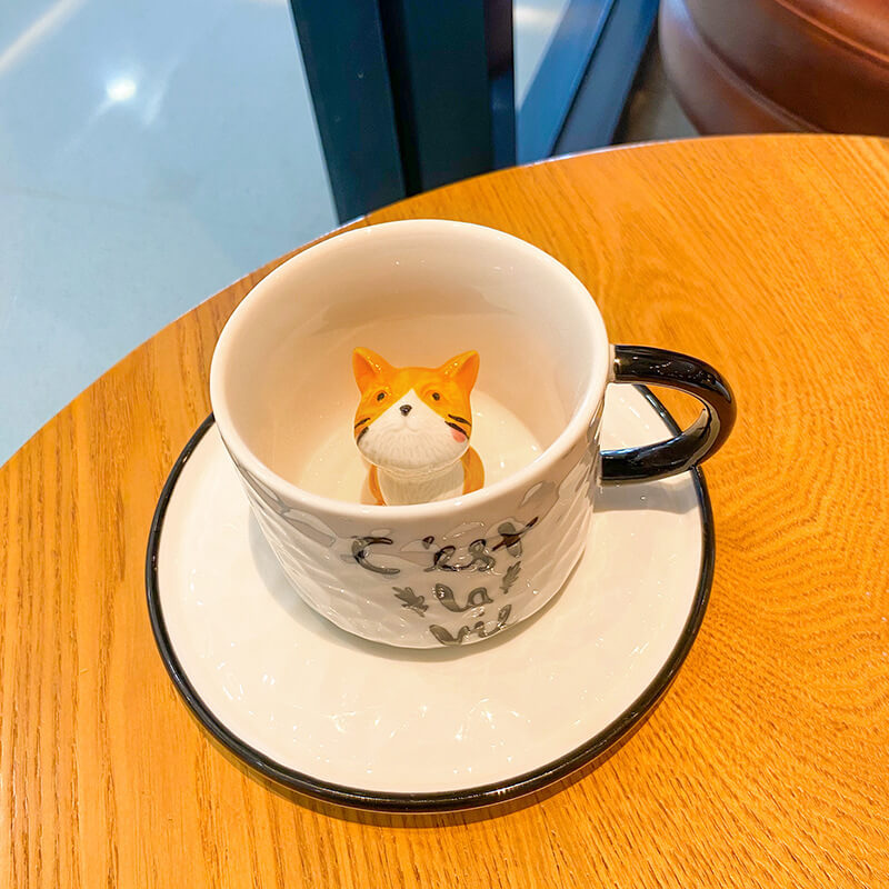 Hand-Made Cute Cat Ceramic Cup