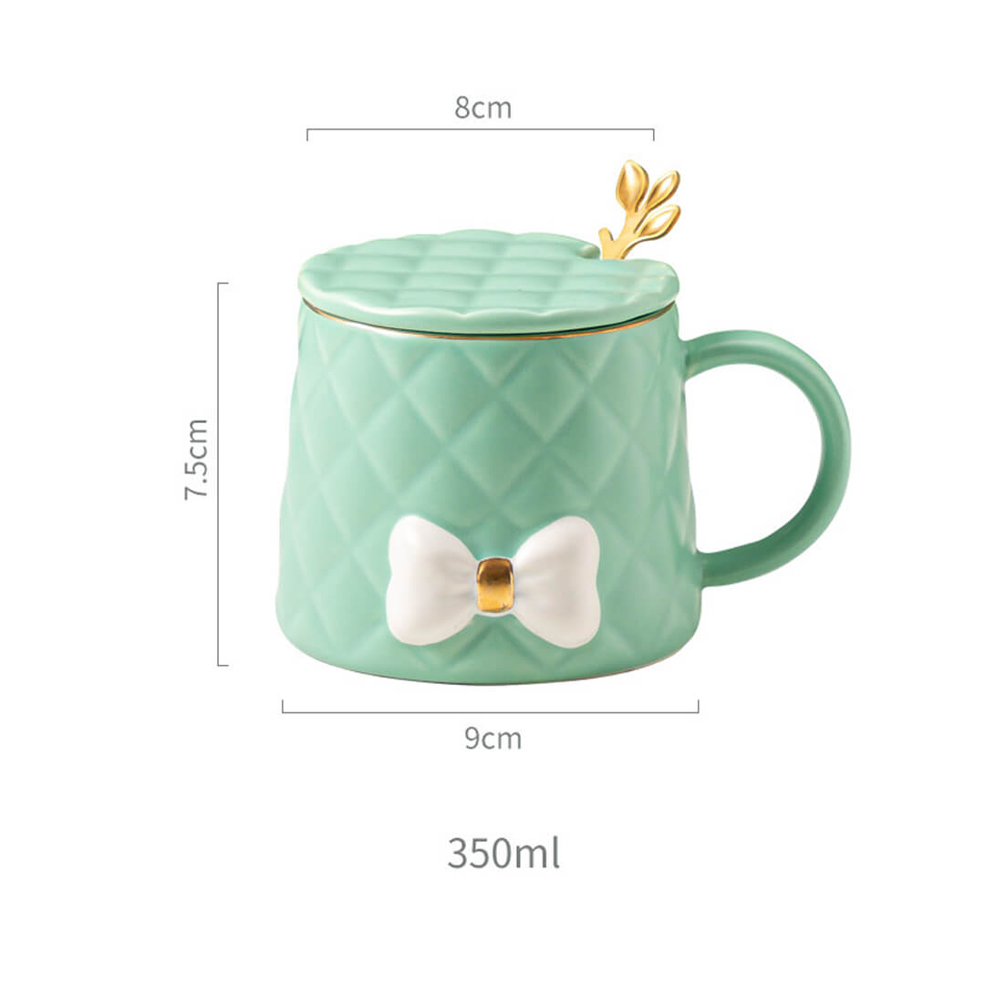Handmade Bow Embossed Mug