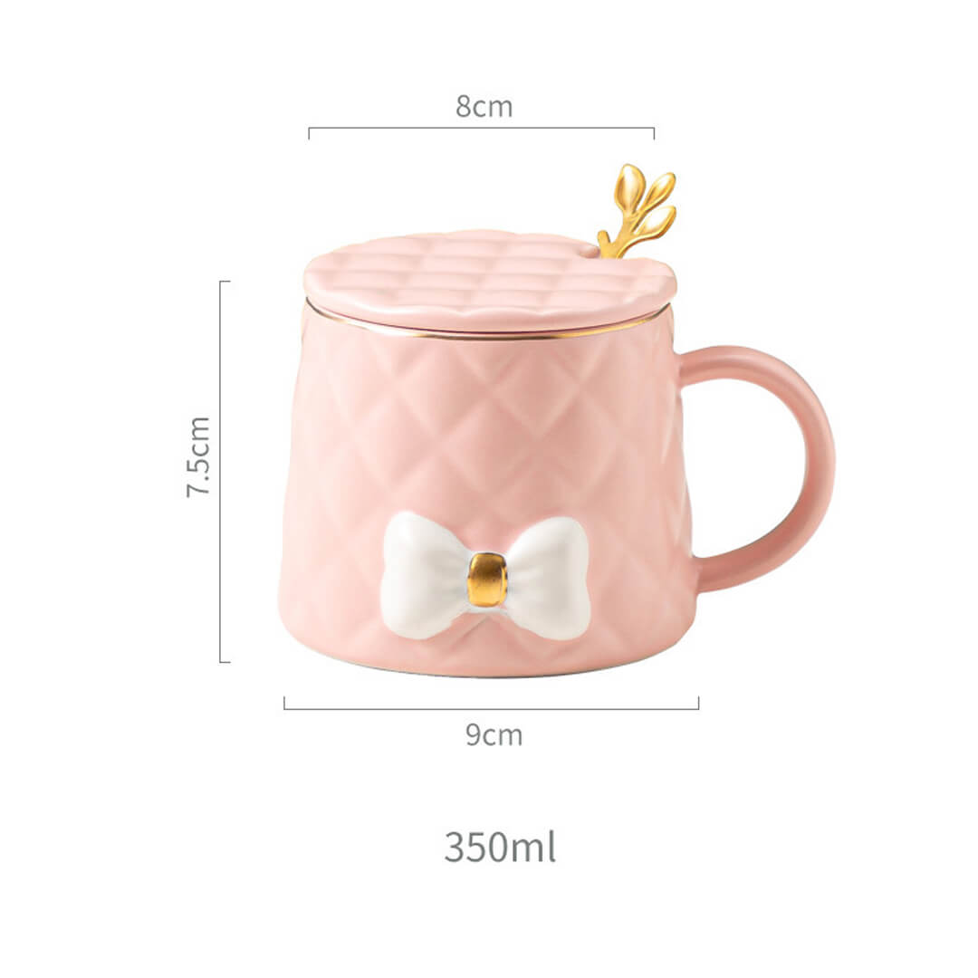 Handmade Bow Embossed Mug