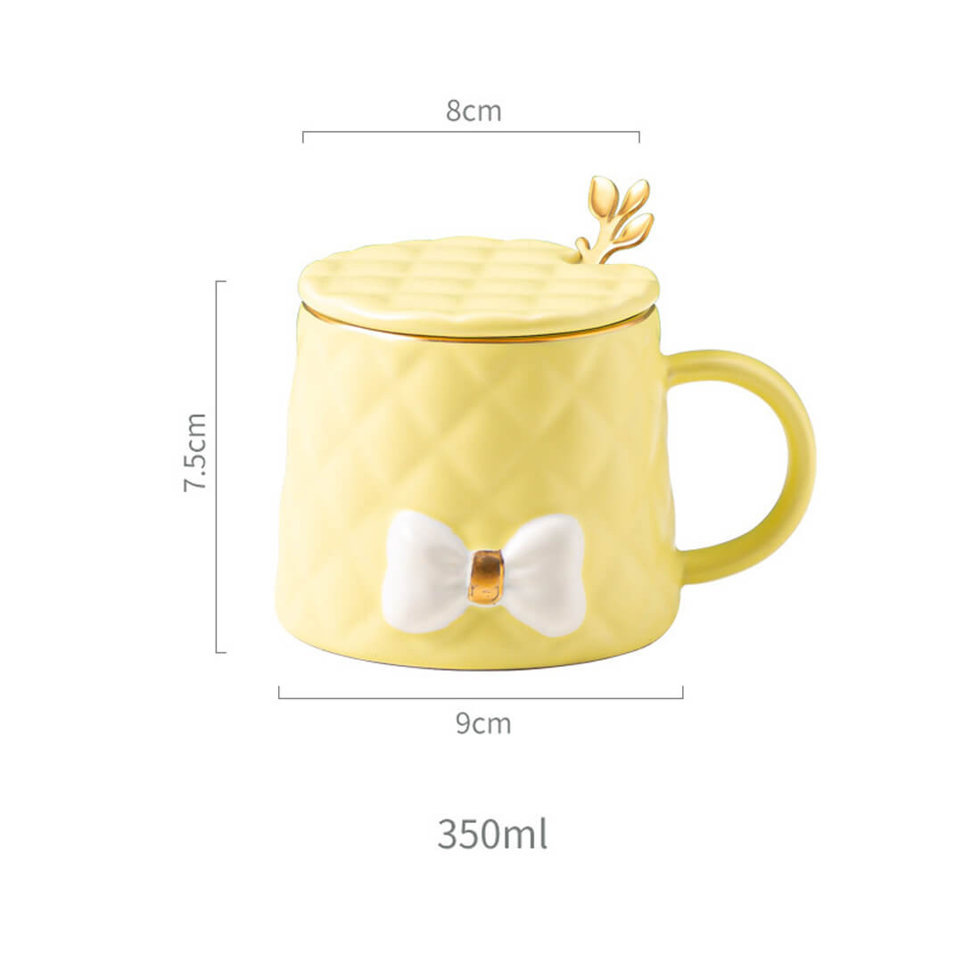 Handmade Bow Embossed Mug
