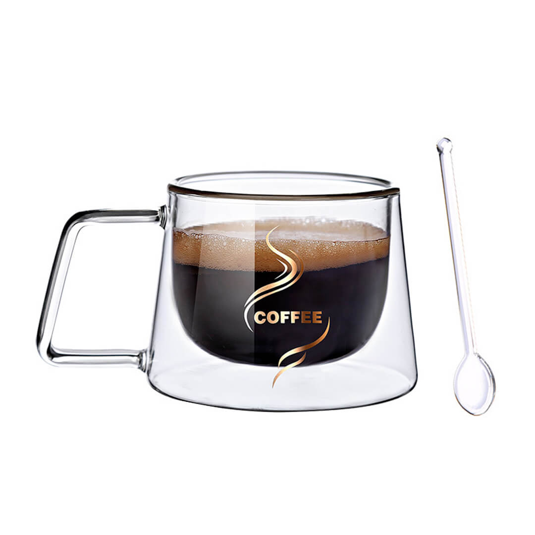 Taza de café con alto contenido de borosilicato de doble capa