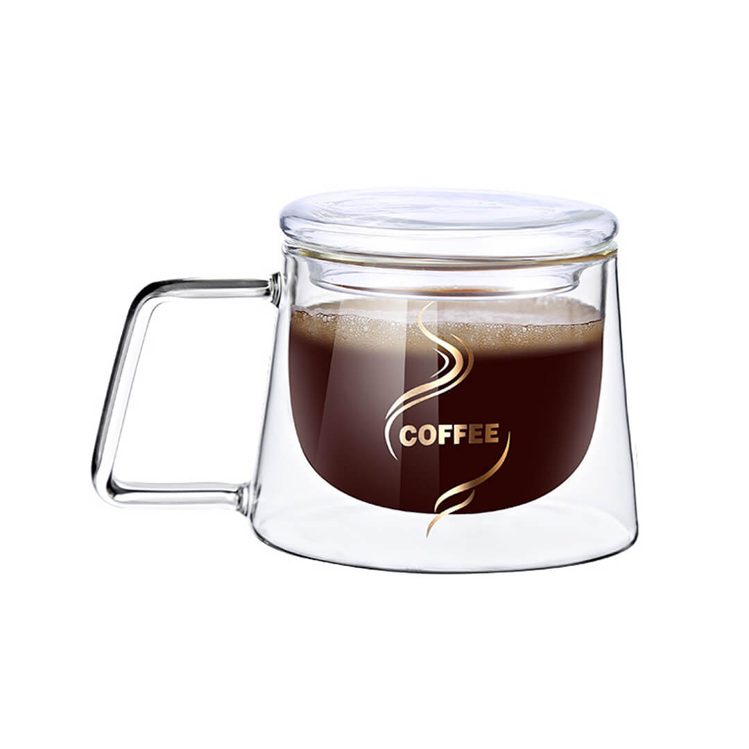 Taza de café con alto contenido de borosilicato de doble capa