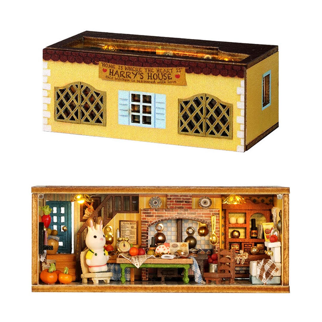 Mini Rabbit Town Wooden Doll House Kit with Furniture