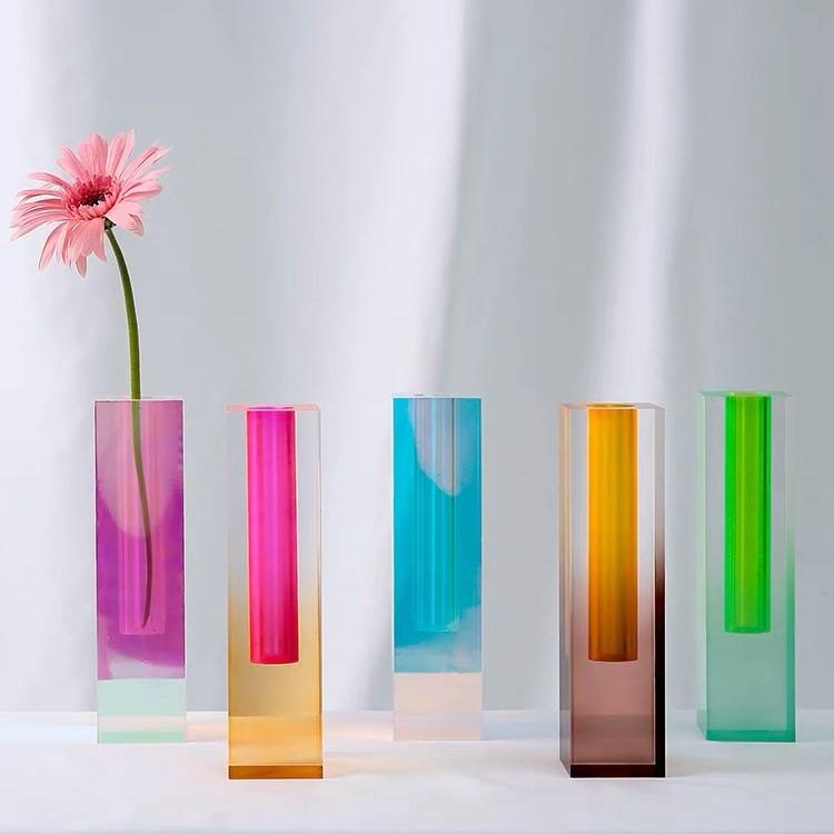 Set di vasi per tubi in acrilico neon (4 pezzi)