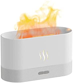 Diffuseur d'aromathérapie d'humidificateur d'air de brouillard de lumière de nuit de flamme de simulation