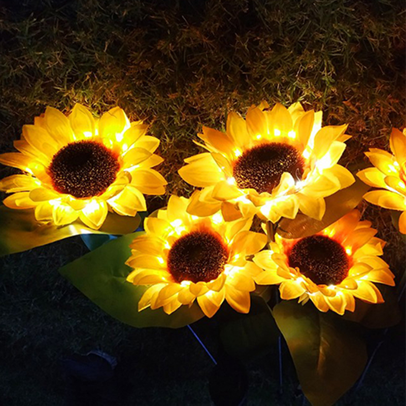 2 Pack Solar Powered Sunflower Light