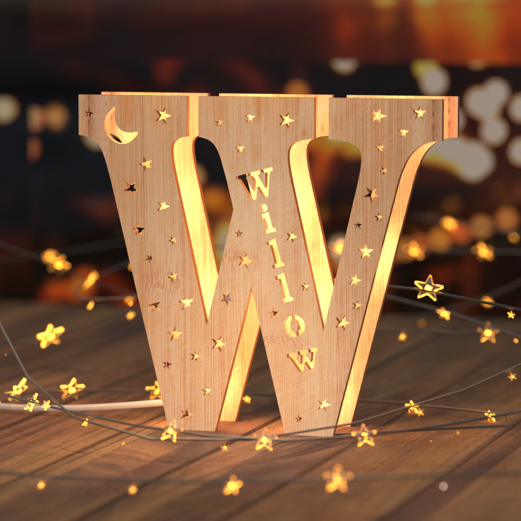 Custom Wooden Letter  Night Light