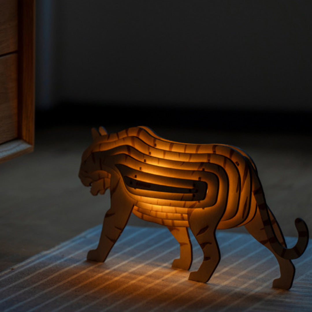 3D Wooden Animal Statue Decor Fantasy Lamp
