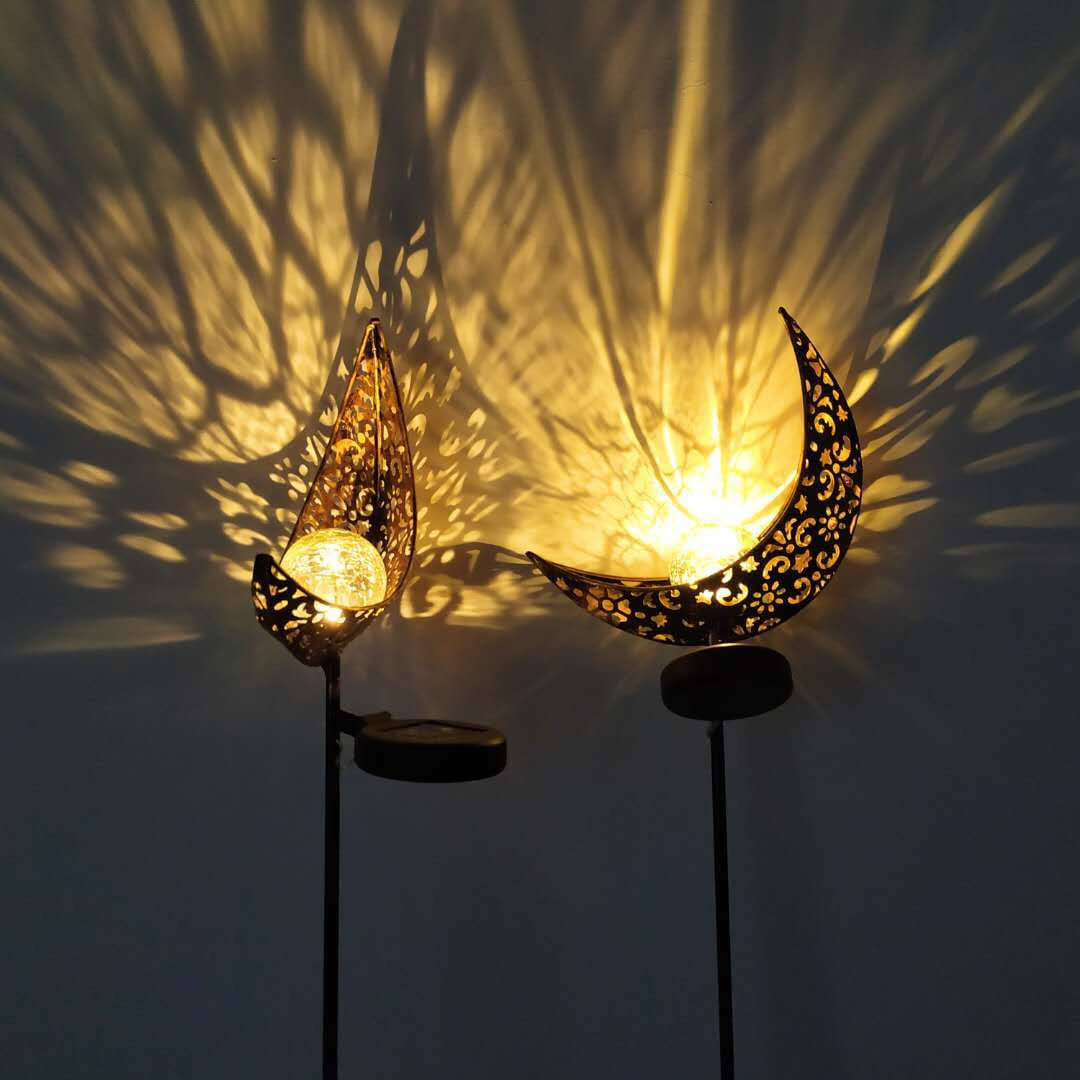 Solar Moon Wrought Iron Hollow Out Lamp