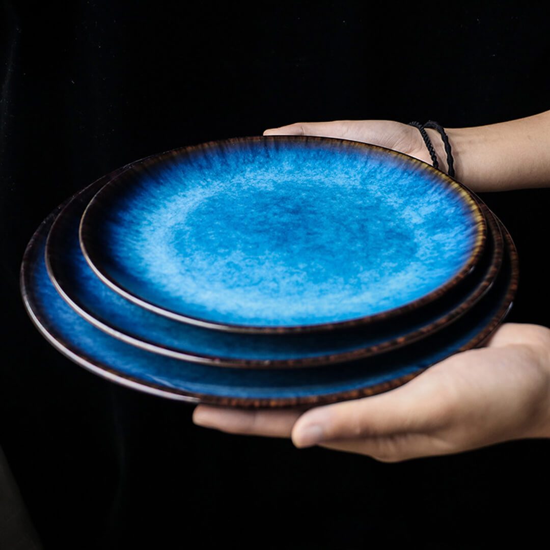 Ceramic Flat Dinner Plates Set