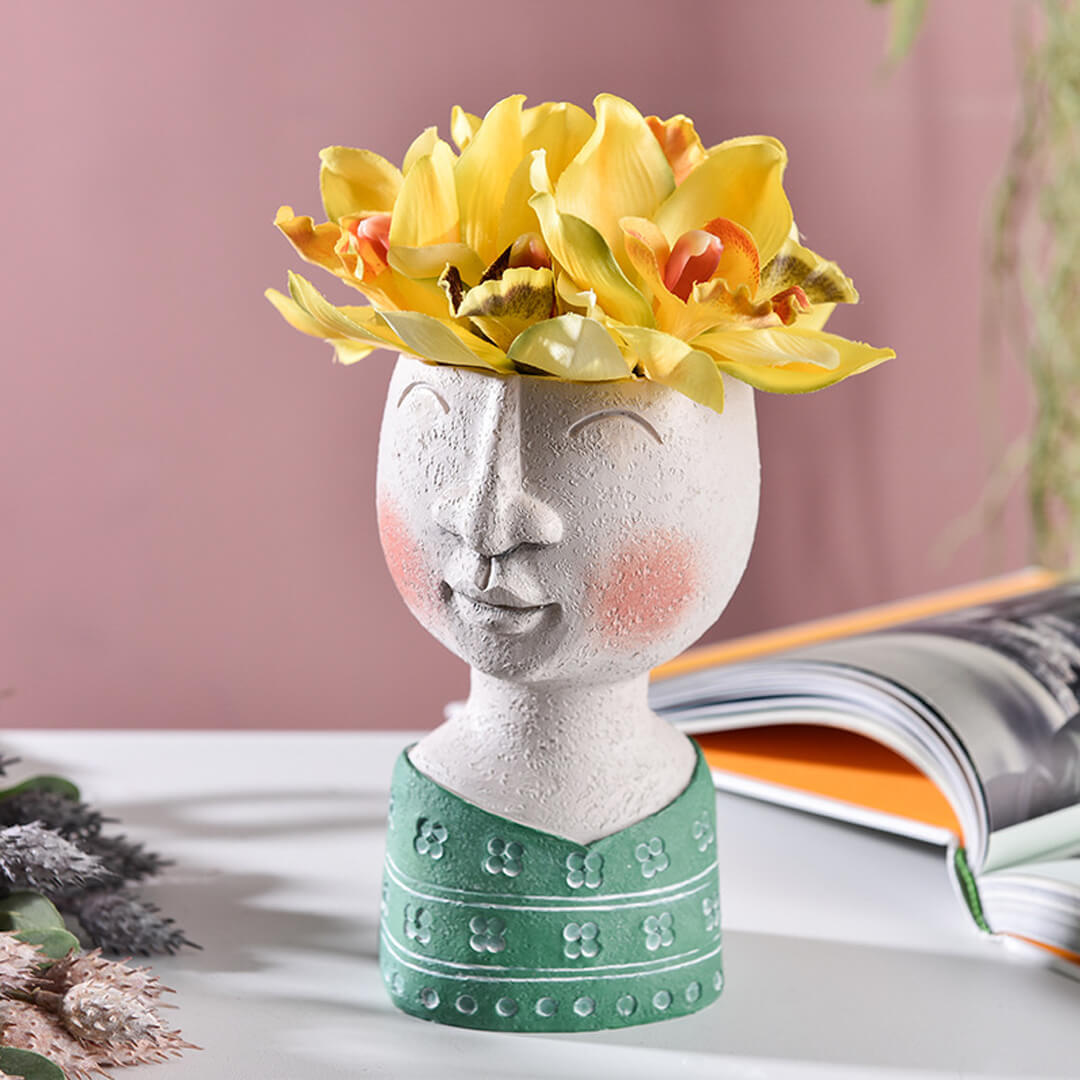 Art Famille Portrait Sculpture Fleur Vase