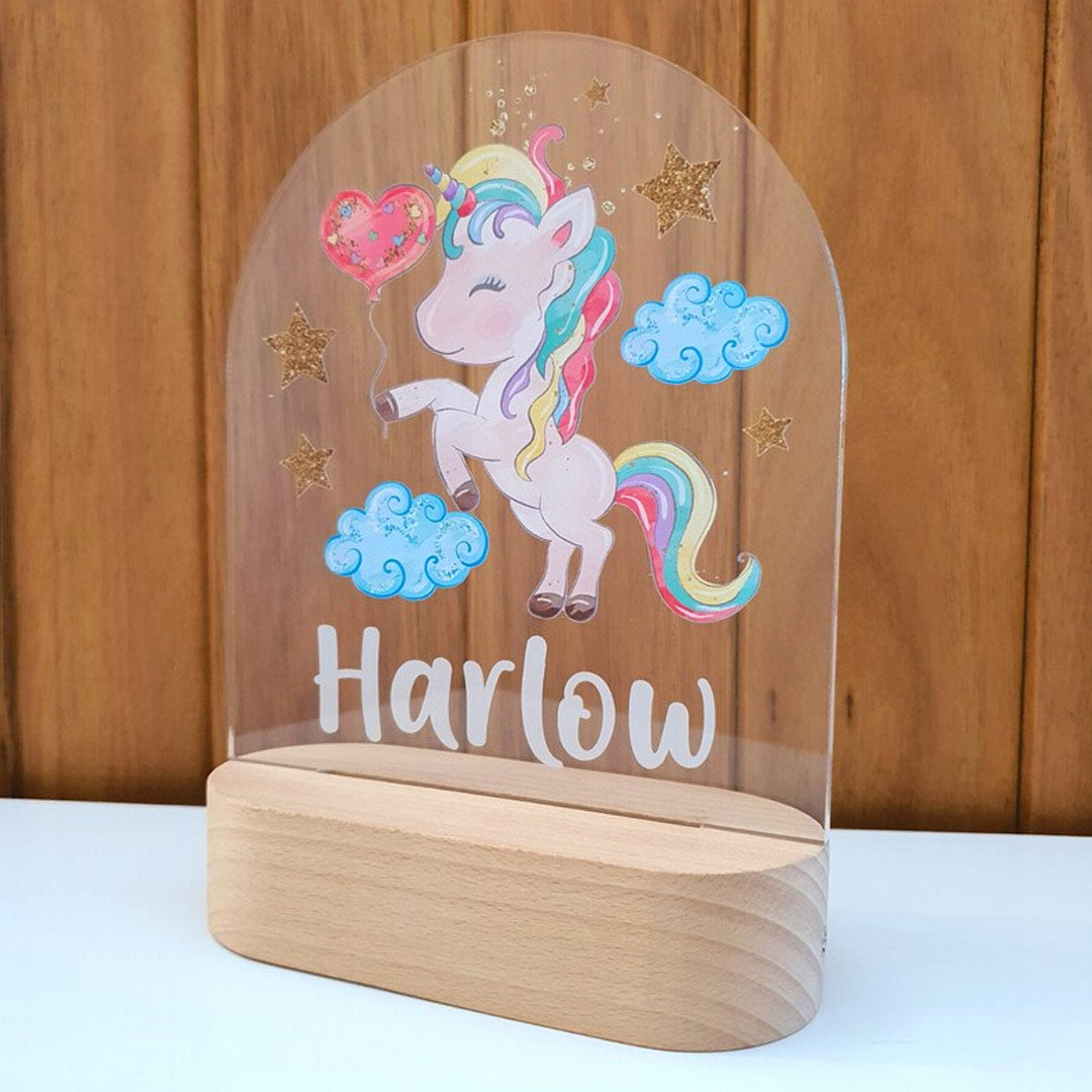 Personalized Rainbow Unicorn Night Lamp